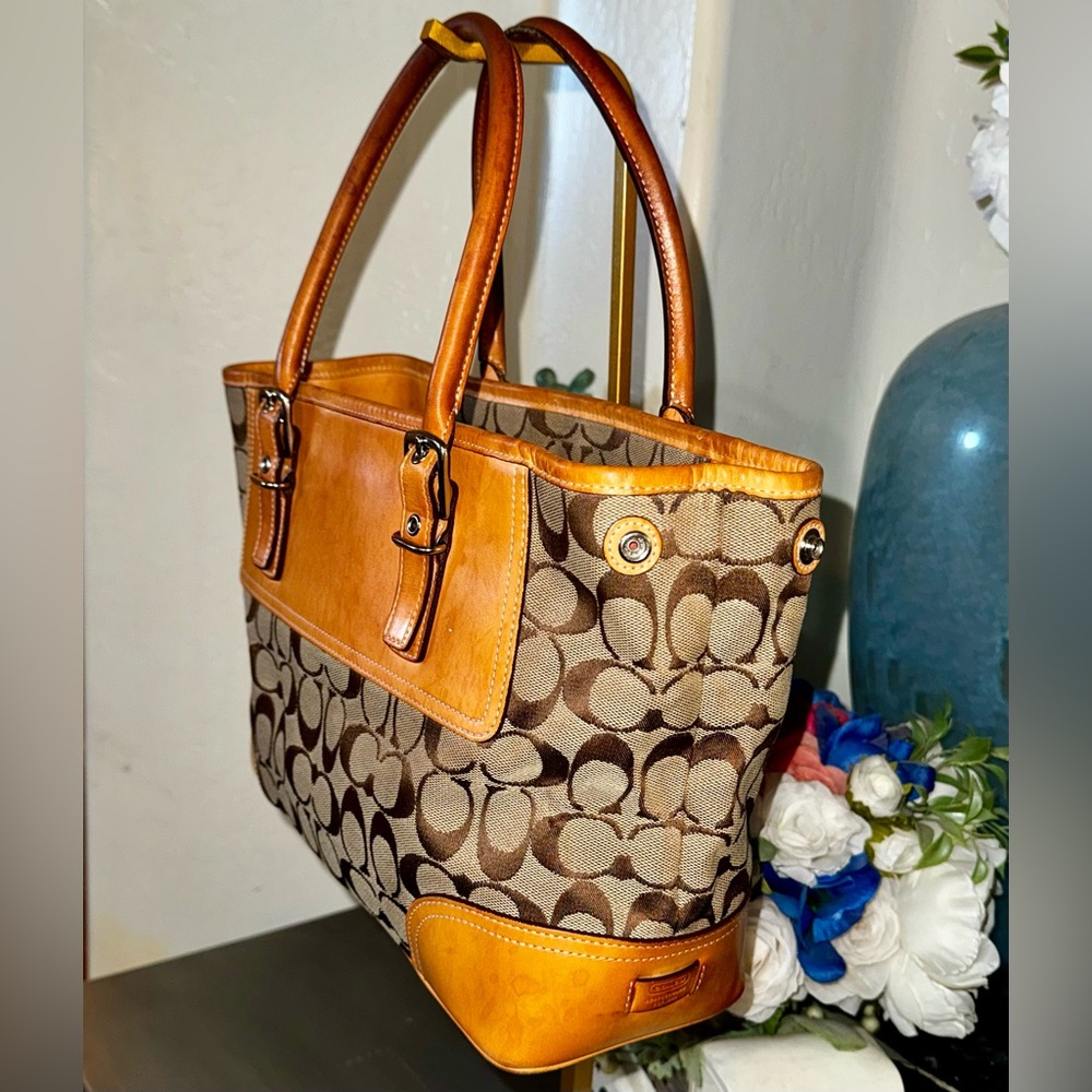 Coach Hampton Signature C top zip carryall Satchel 2004 Vintage - EUC - Picture 16 of 16